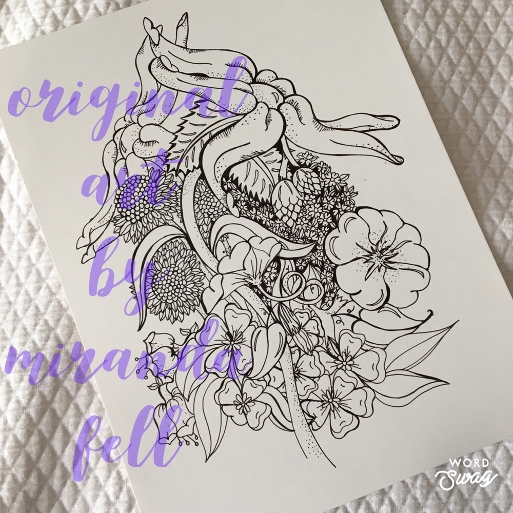 Bouquet of Wild Blooms - Original Art Print